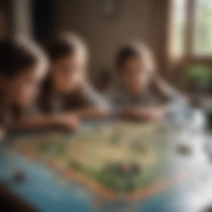 Children engaged in a geography board game