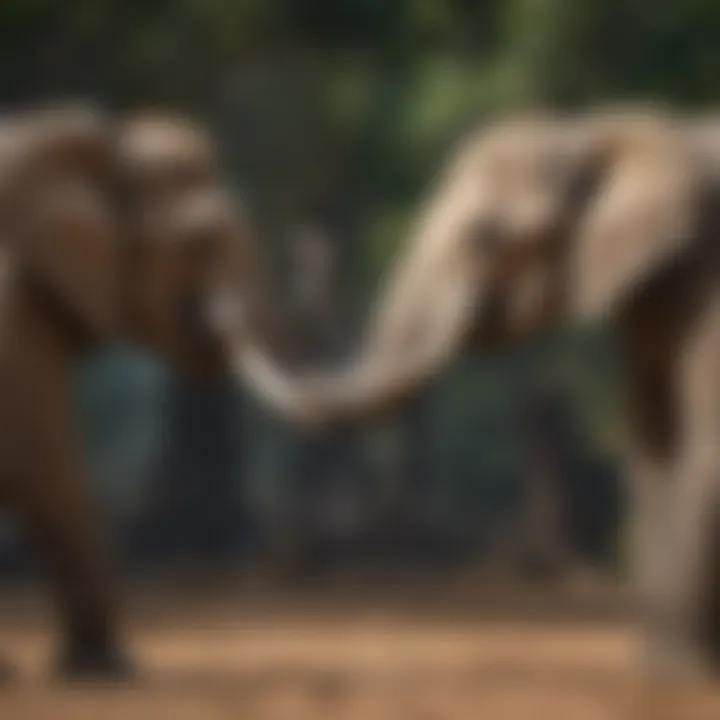 Playfulness: A Sign of Social Bonds Elephants in a playful interaction demonstrating social bonds