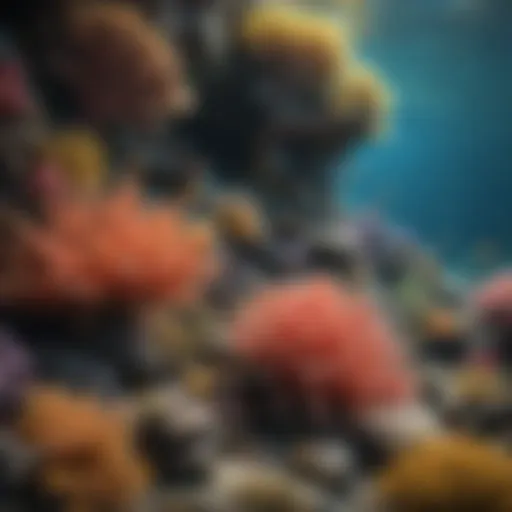 A vibrant coral reef teeming with diverse fish species.