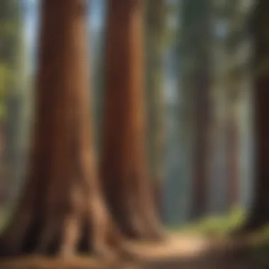 Majestic sequoia trees in the serene beauty of Yosemite National Park