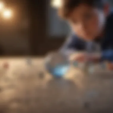 Young learners conducting a simple physics experiment with marbles