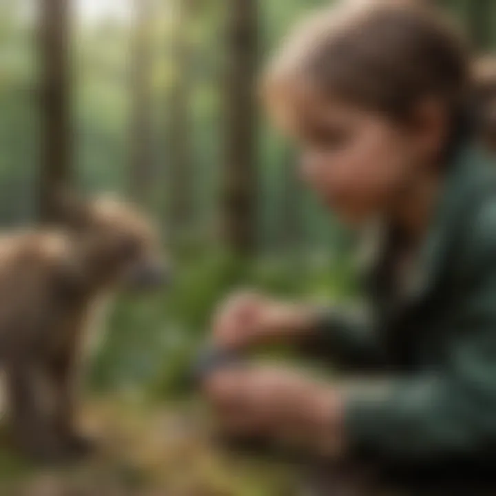 Children engaging with a quiz on wildlife conservation
