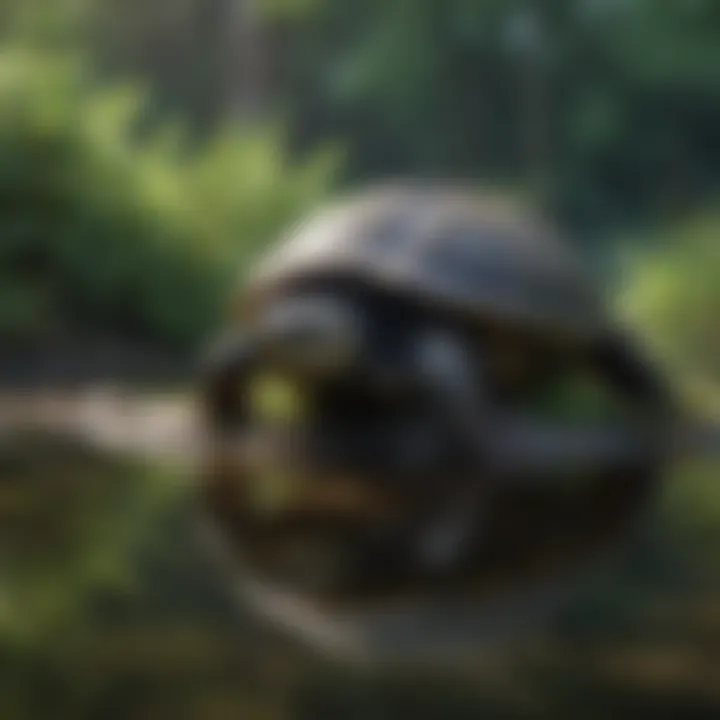 Turtle in Tranquil Pond Habitat