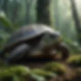 Turtle in Lush Rainforest Habitat