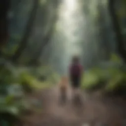 Children exploring a lush Hawaiian rainforest