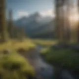 A breathtaking view of Idaho's pristine wilderness showcasing lush forests and mountains