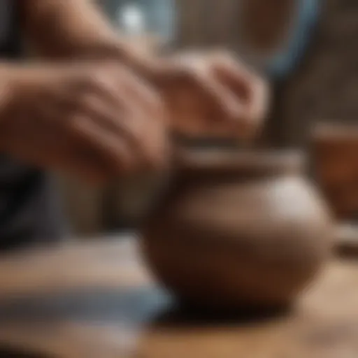 Indigenous Artisan Crafting Traditional Pottery