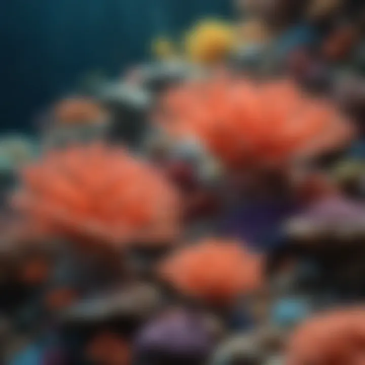 A vibrant coral reef showcasing diverse marine life