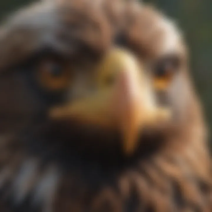 Close-up of eagle's piercing gaze in the wild