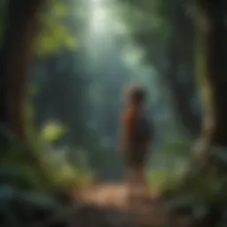 Children exploring a lush jungle