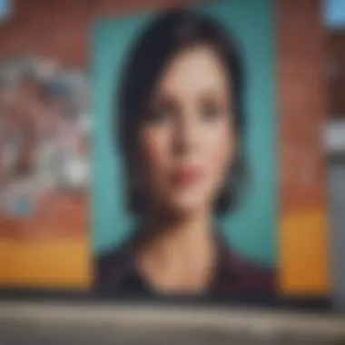 Colorful street murals in Nashville depicting music legends