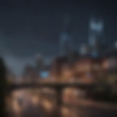Night view of Nashville skyline with music venues illuminated