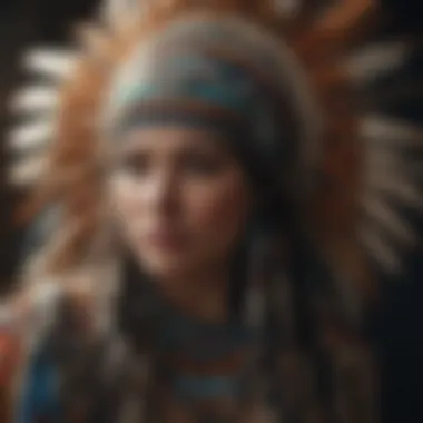Artistic Expression in Beadwork An intricate beadwork pattern representative of tribal artistry