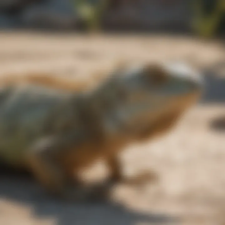 Cuban iguana basking in the sun