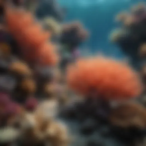 A vibrant coral reef teeming with diverse marine species