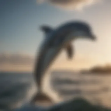 A majestic dolphin leaping gracefully out of the water