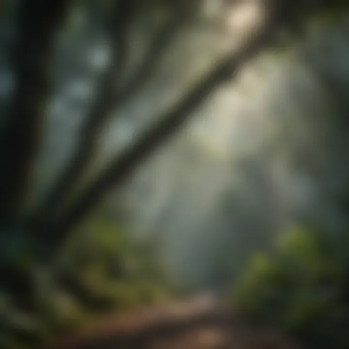 A majestic view of a rainforest canopy teeming with life.