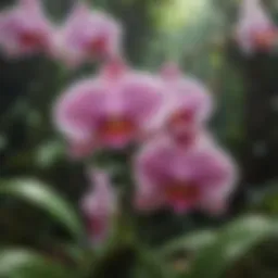 Vibrant Orchid in Tropical Rainforest