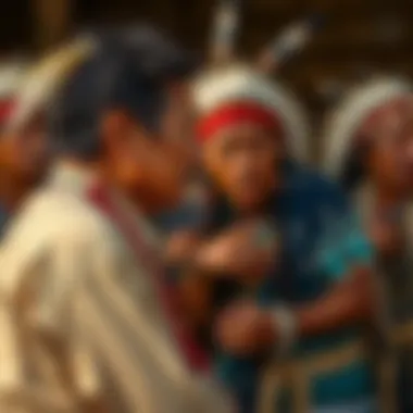 Cultural gathering of tribal members in celebration