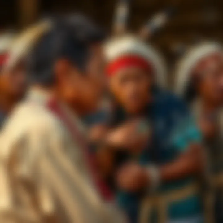 Cultural gathering of tribal members in celebration
