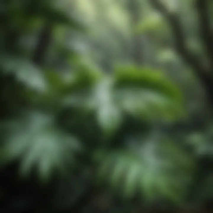 Lush green Amazon Tree leaves in the rainforest