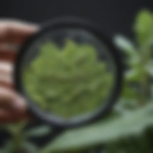 Magnifying Glass Focused on Plant Cell Structure