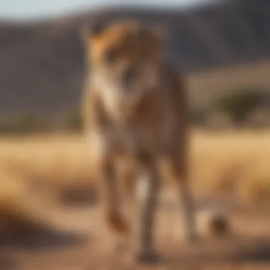 Graceful cheetah demonstrating incredible speed