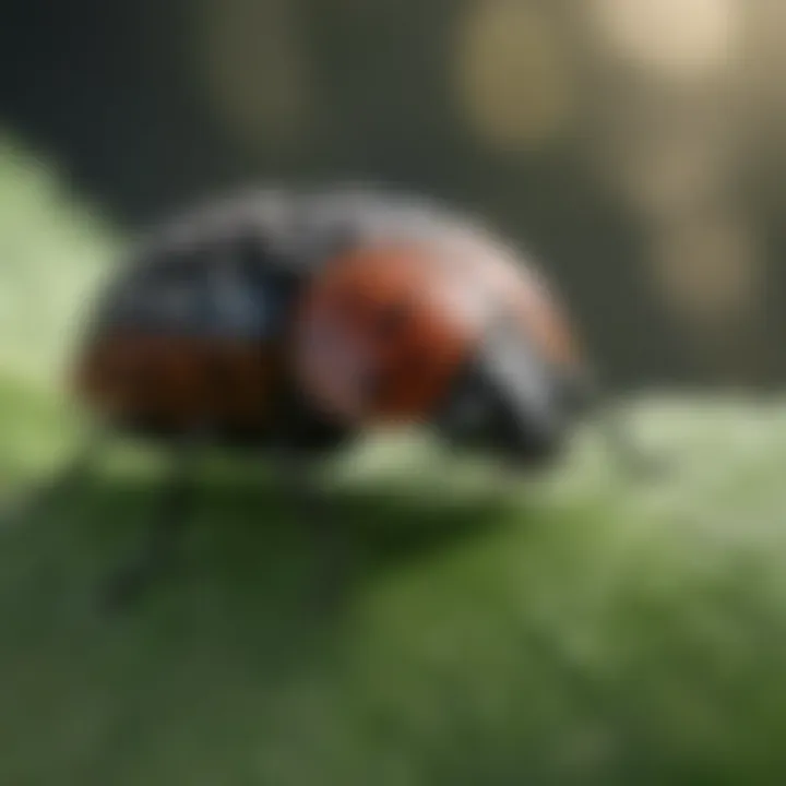 Close-Up of Spotted Beetle on Leaf