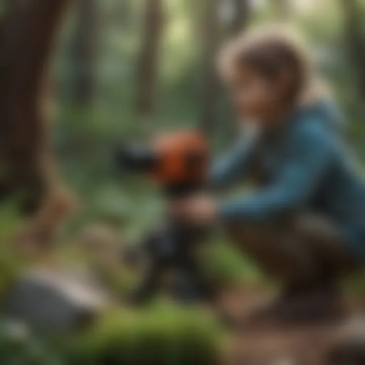 Children engaging with nature through educational tools