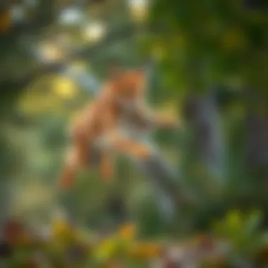 A caracal in motion, demonstrating its remarkable agility while leaping into the air.