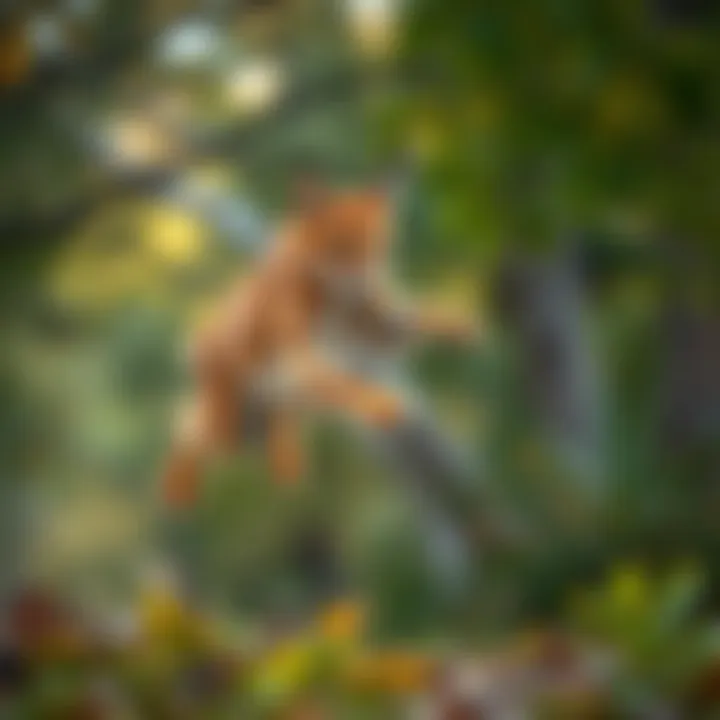 A caracal in motion, demonstrating its remarkable agility while leaping into the air.