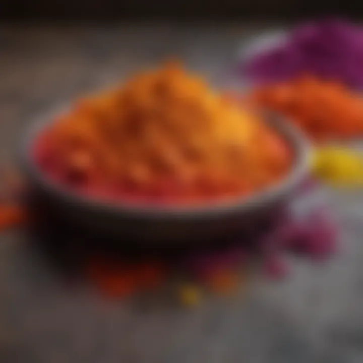 A variety of natural ingredients used for Holi colors