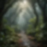 Canopy layer of the rainforest showcasing diverse plant life
