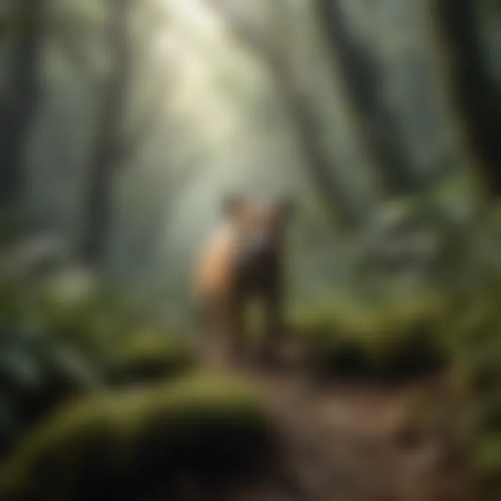 Illustration depicting threats to rainforest ecosystems