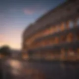 The Colosseum illuminated at dusk, showcasing its grandeur and historical significance.