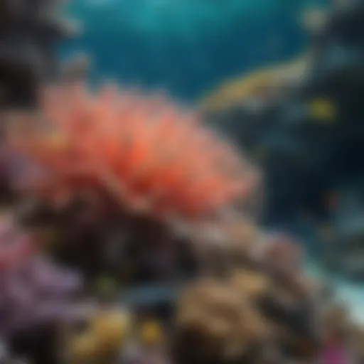 Vibrant coral reef teeming with marine life
