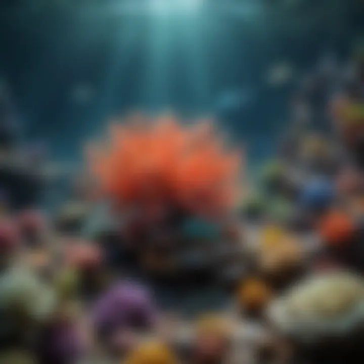 Colorful coral reef teeming with diverse marine life