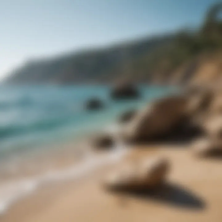 Vibrant Mediterranean coastline with turquoise waters and golden sand.