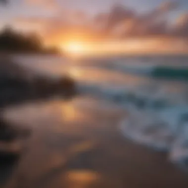 Stunning sunset over the Pacific Ocean in Samoa
