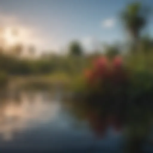 A vibrant representation of the Everglades ecosystem showcasing its diverse plant life