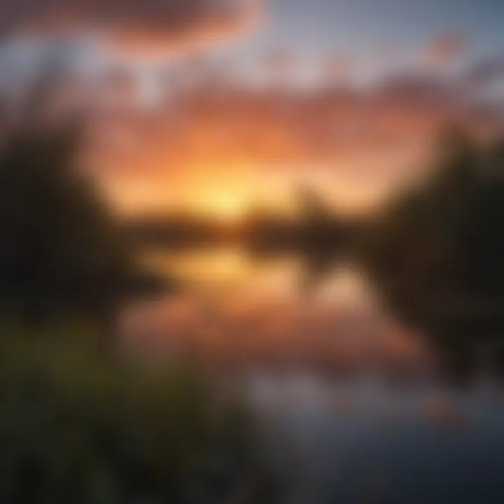 A scenic image capturing the beauty of the Everglades at sunset
