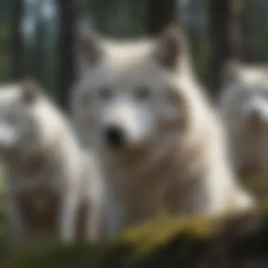 Pack of Arctic wolves in their natural habitat