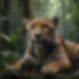 A majestic jaguar lounging in the lush rainforest