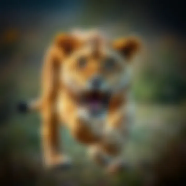 A lioness hunting in the savannah, demonstrating natural instincts.
