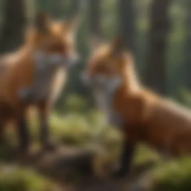 An illustration depicting the ecological role of red foxes in their ecosystem.