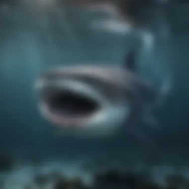 Whale shark feeding on plankton near the surface