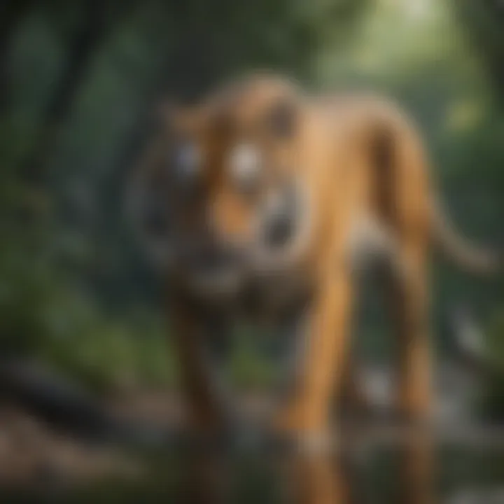 A lush tiger habitat emphasizing biodiversity