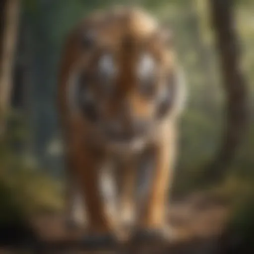 Majestic tiger prowling in the wild
