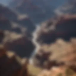 Aerial view showcasing the vast expanse of the Grand Canyon