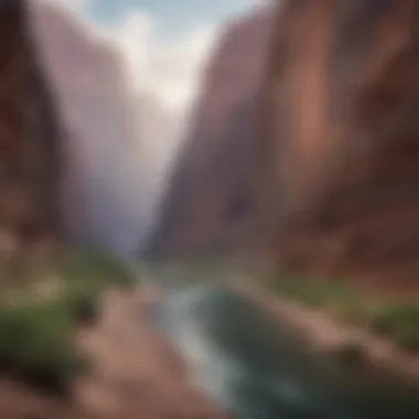 Colorado River Flowing Through the Canyon The Colorado River winding through the Grand Canyon